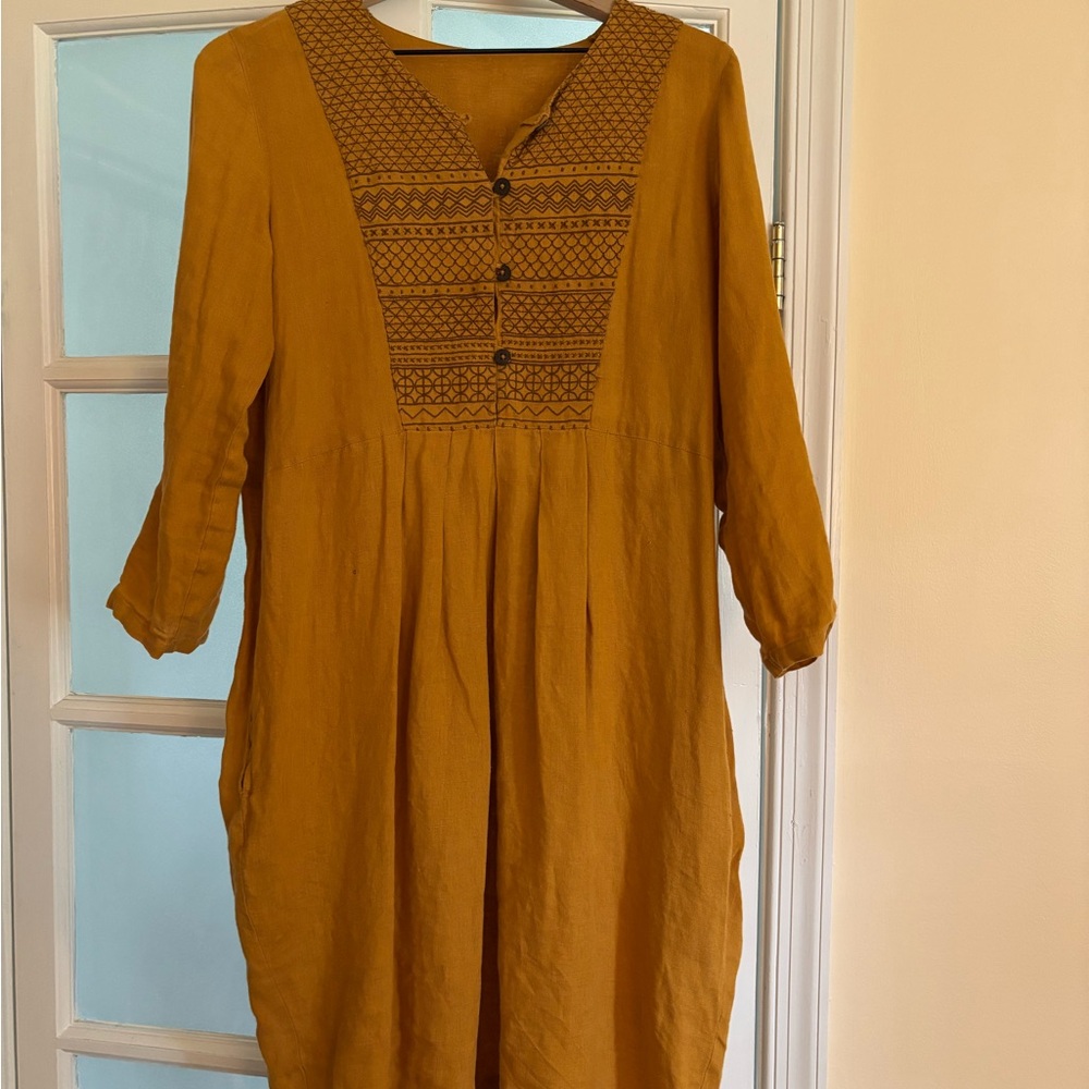 Gudrun Sjoden Mustard Long Sleeve Dress